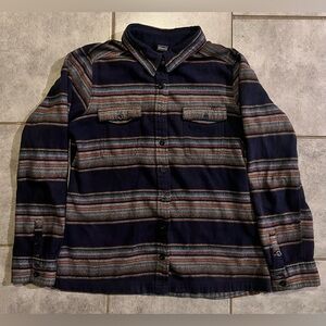 Patagonia Fjord Flannel Shirt Gaucho Stripe Navy Long Sleeved Women’s